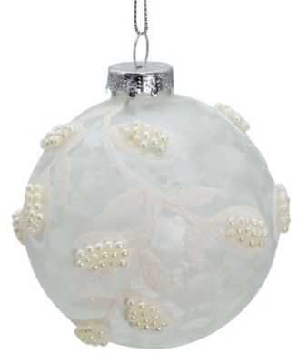 80mm Glass Imitation Pearl 6 Piece Ball Ornament Set
