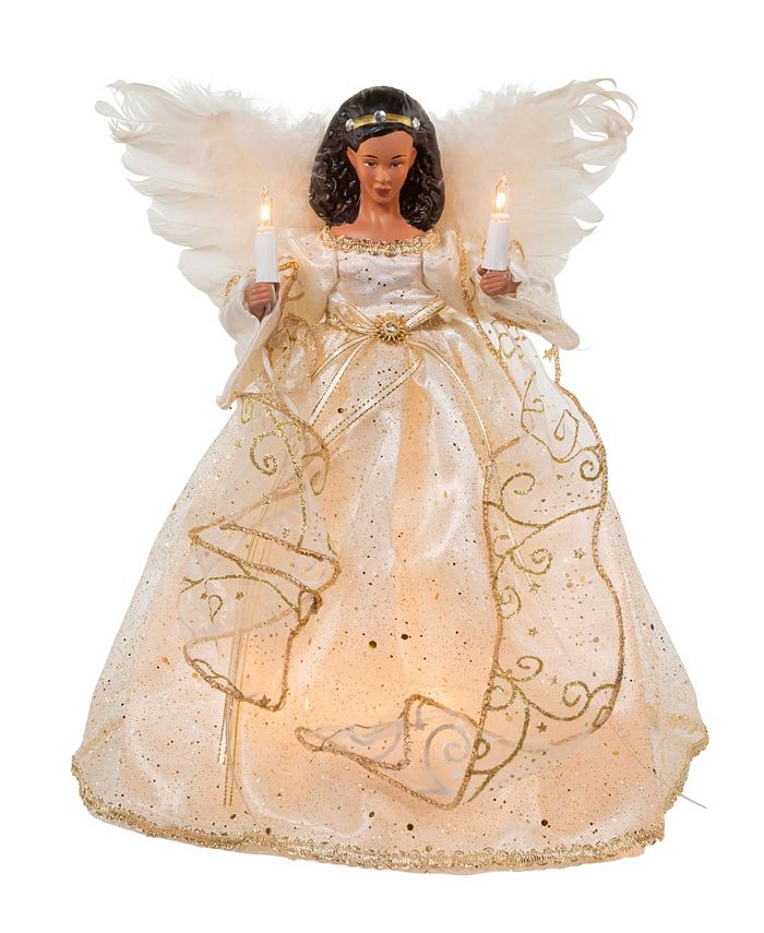 Kurt Adler 12" 10Light African American Angel Treetop Macy's