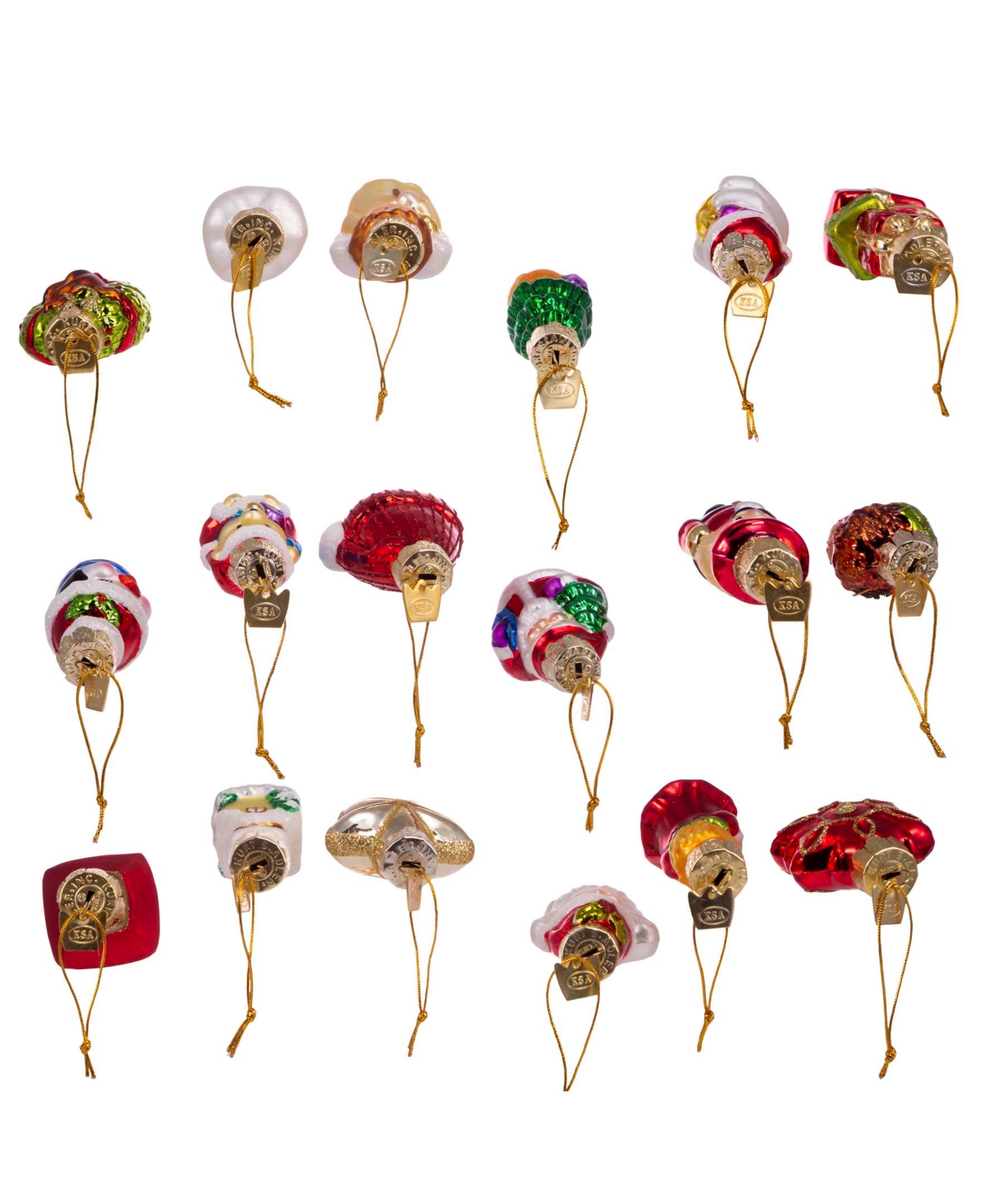 Kurt Adler 2-2.5" Mini Christmas Shape Glass Ornaments, 18 Piece Set In Clear