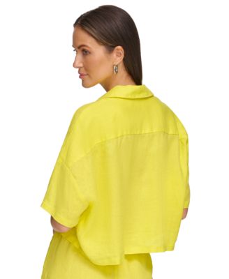 売れ筋商品|||ダナ キャラン ニューヨーク カットソー トップス レディース Women's Button-Front Dolman-Sleeve Linen Top Seafoam ダナ キャラン ニューヨーク レディース カットソー トップス