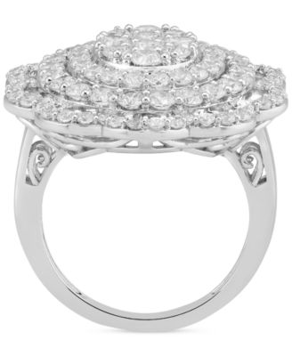 Diamond Flower Cluster Ring (3 ct. t.w.) in 10k White Gold