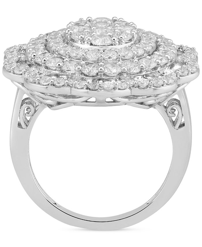 Macy's Diamond Flower Cluster Ring (3 ct. t.w.) in 10k White Gold Macy's