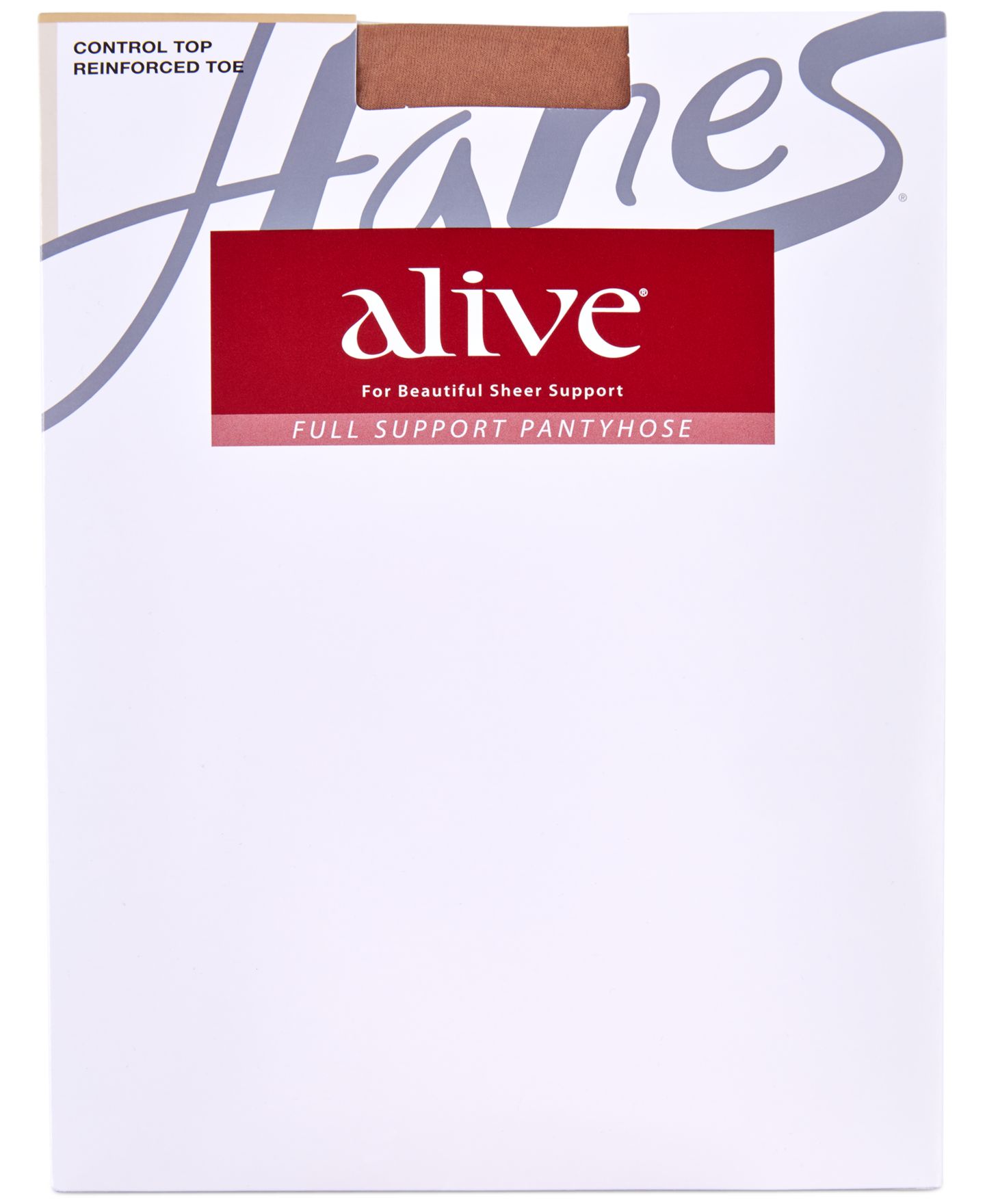 Женские колготки Hanes Alive Pantyhose Support- Control Top- Reinforced Toe 810, цвет: Чёрный — фото 2