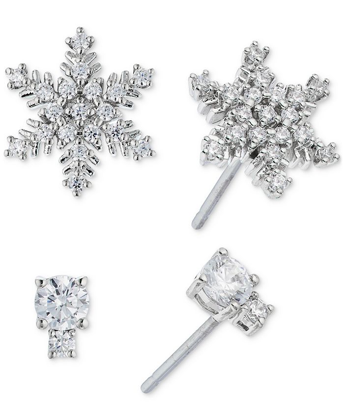 Macy's hotsell snowflake earrings