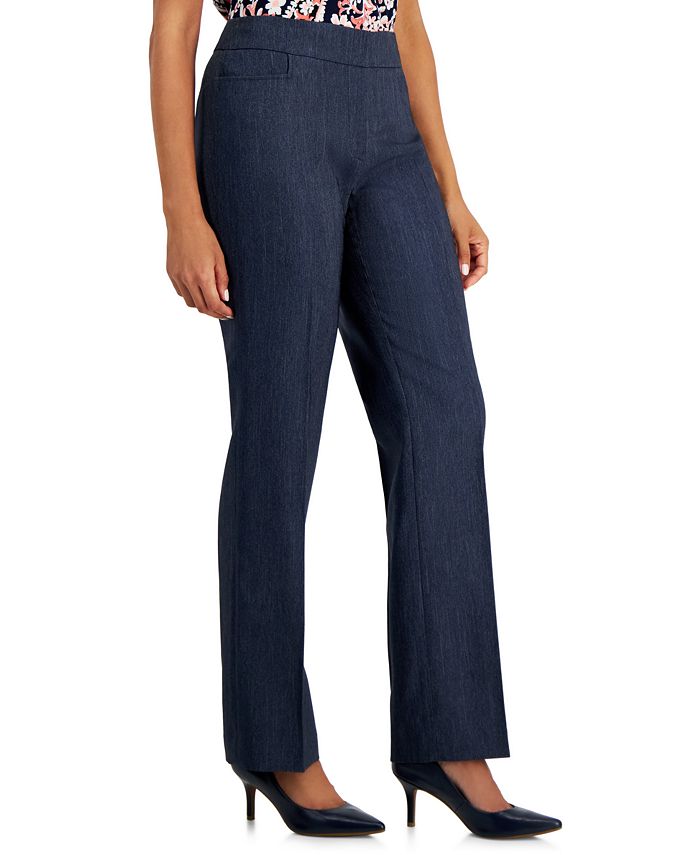 Kasper Women's Denim Straight-Leg Suit Pants - Macy's