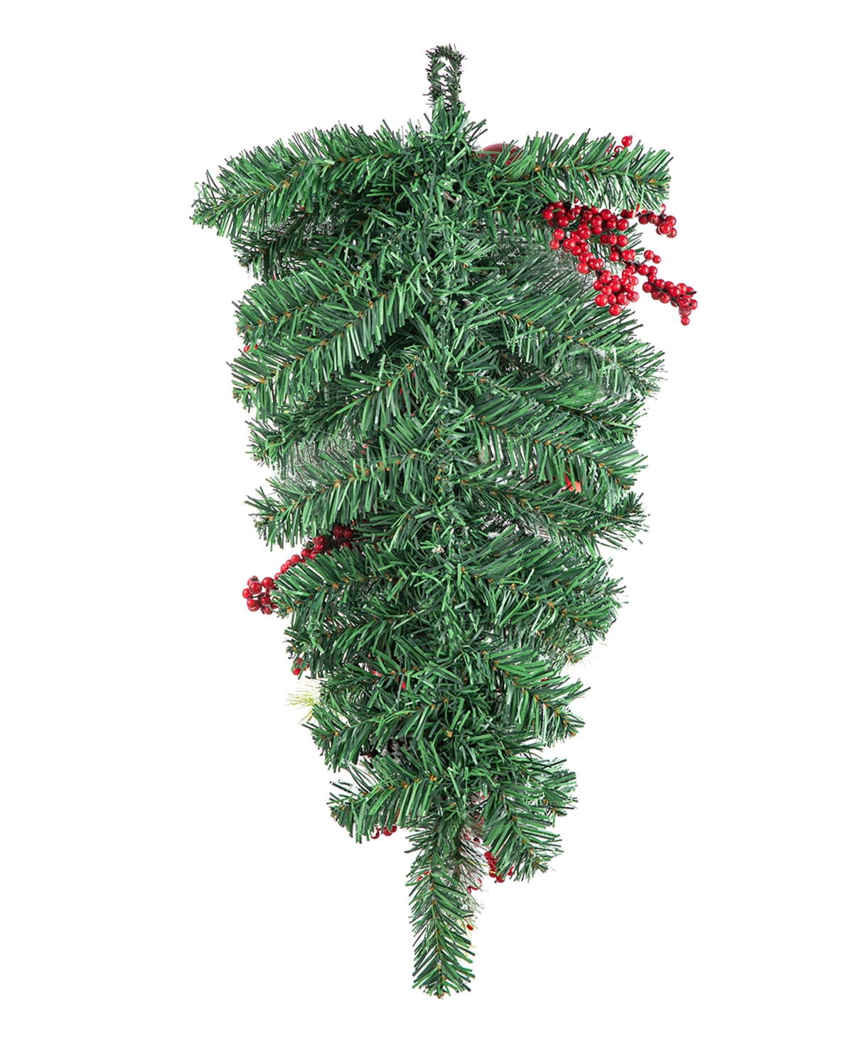 Shop Glitzhome 25" H Flocked Berry, Ornament And Pinecone Ribbon Teardrop In Multi