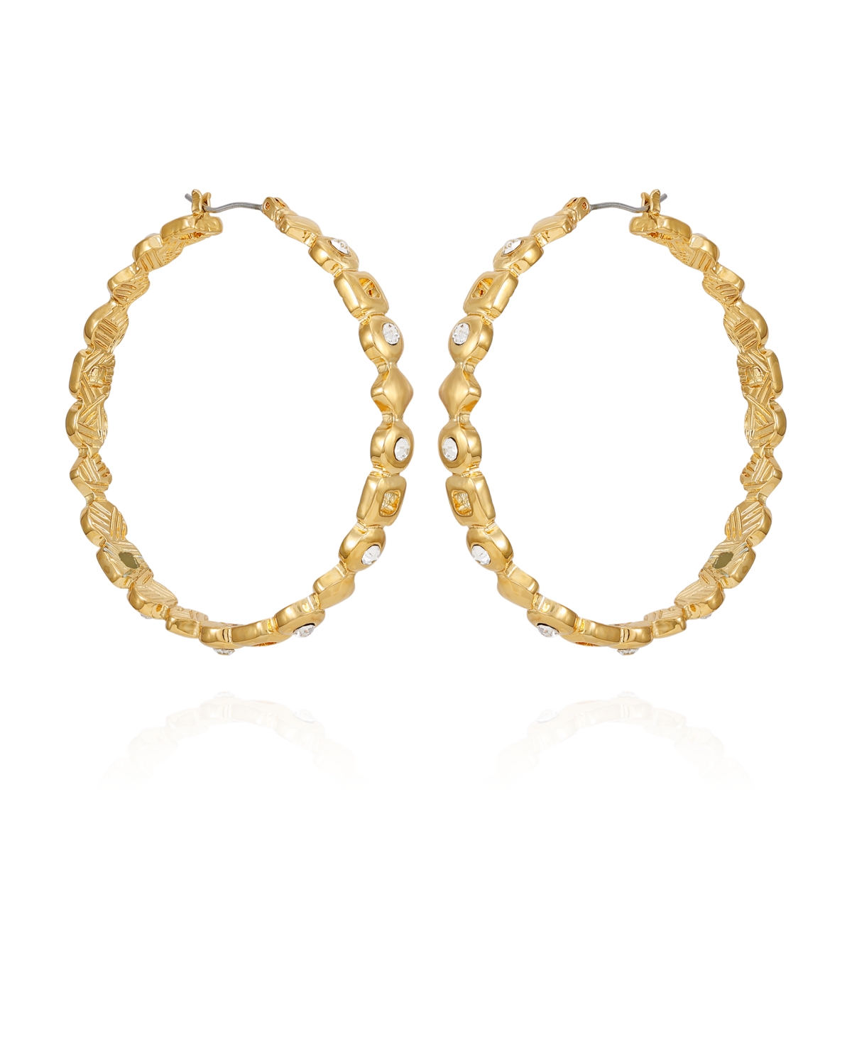 T Tahari Gold-tone Modern Hoop Earrings