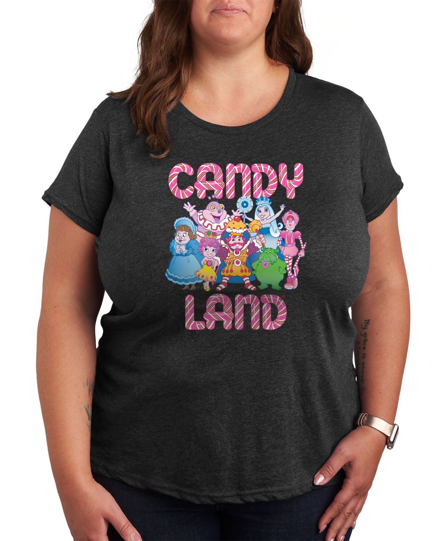 Trendy Plus Size Candy Land Graphic T-shirt