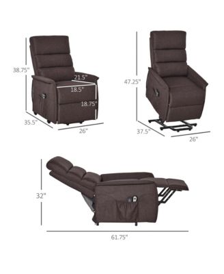 Power Lift Chair with Vibration Massage with Remote Control, Side Pockets,