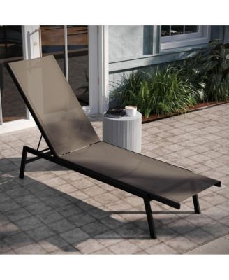 Braelin Textilene Adjustable 5 Position Patio Chaise Lounge And Metal Frame