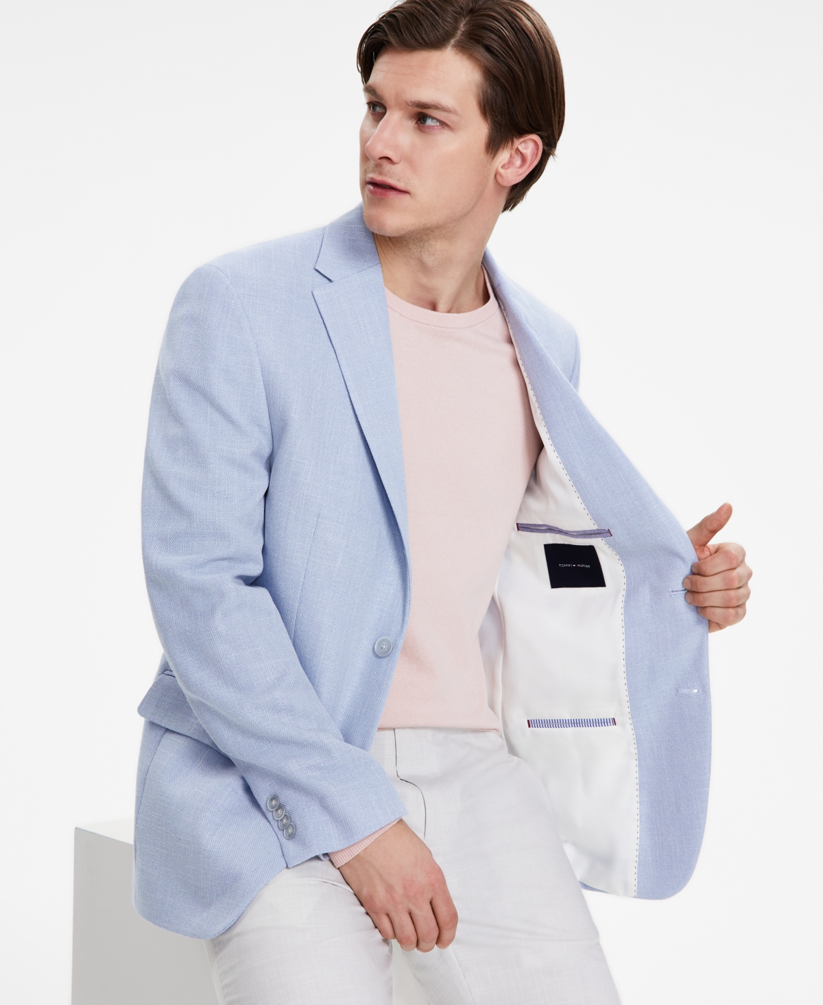 Tommy Hilfiger Men's Blue Solid Modern-Fit Sport Coat