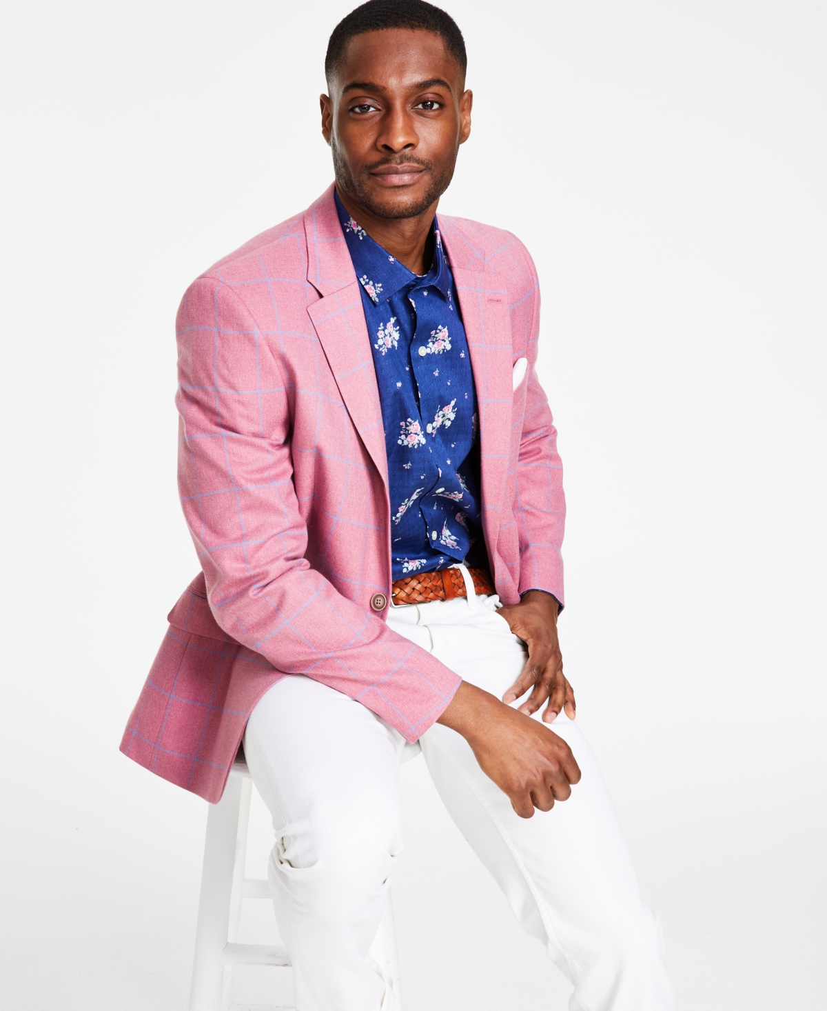 Men's Modern-Fit Sport Coat - Blue/brown