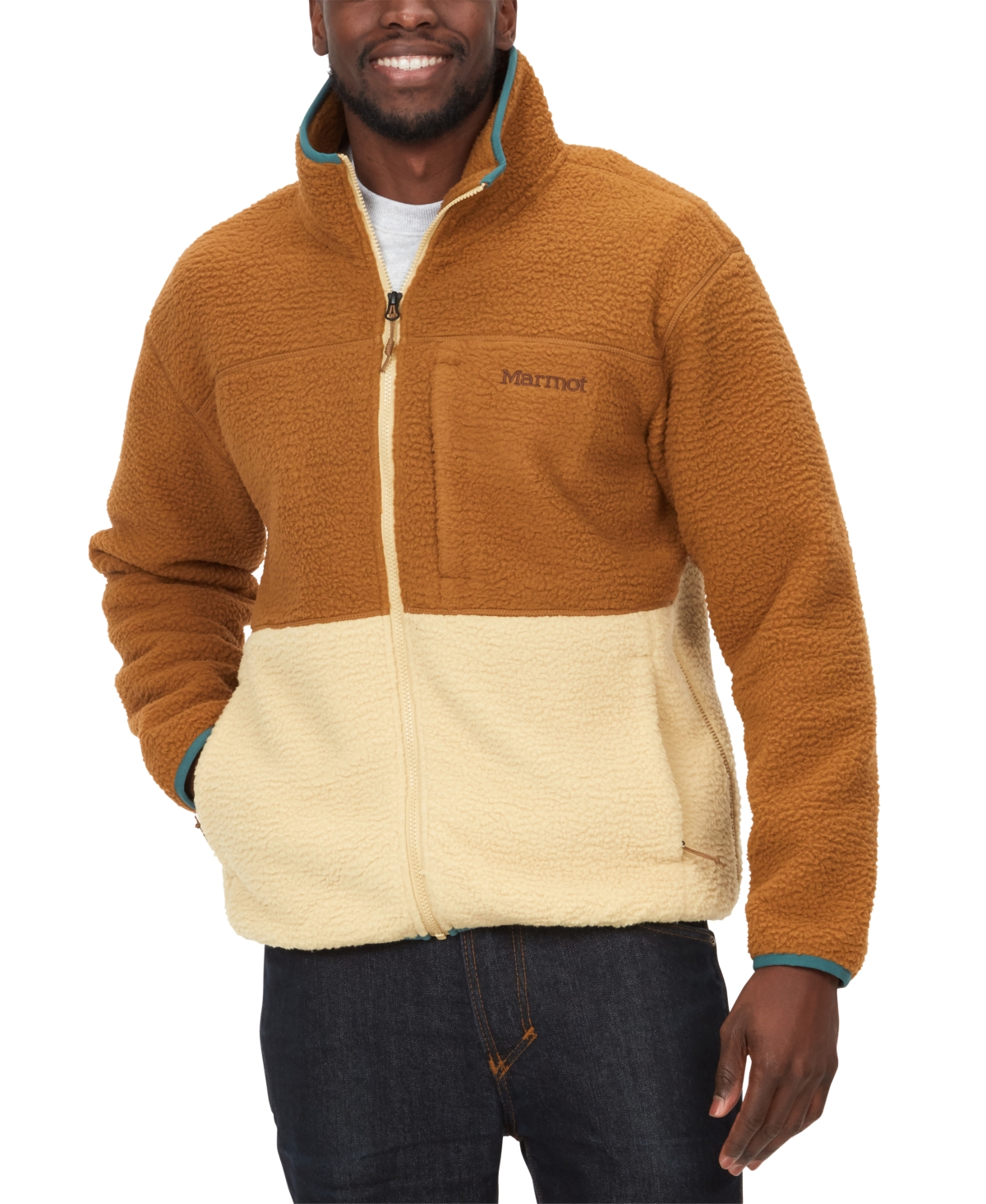 Men's Aros Colorblocked Fleece Full-Zip Jacket - Hazel/light Oak