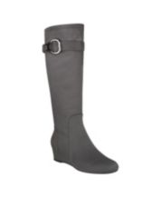 Grey wedge online booties womens