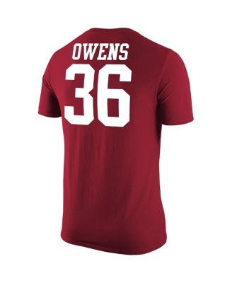 Men's Crimson Oklahoma Sooners Steve Owens Jersey T-shirt