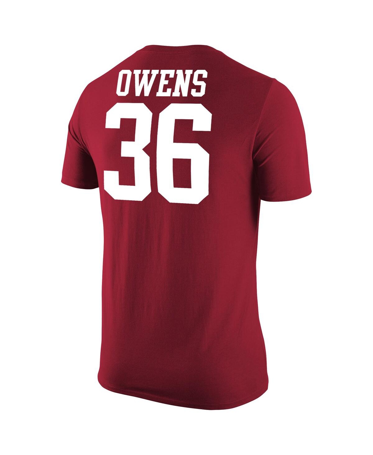 Shop Jordan Men's  Crimson Oklahoma Sooners Steve Owens Jersey T-shirt