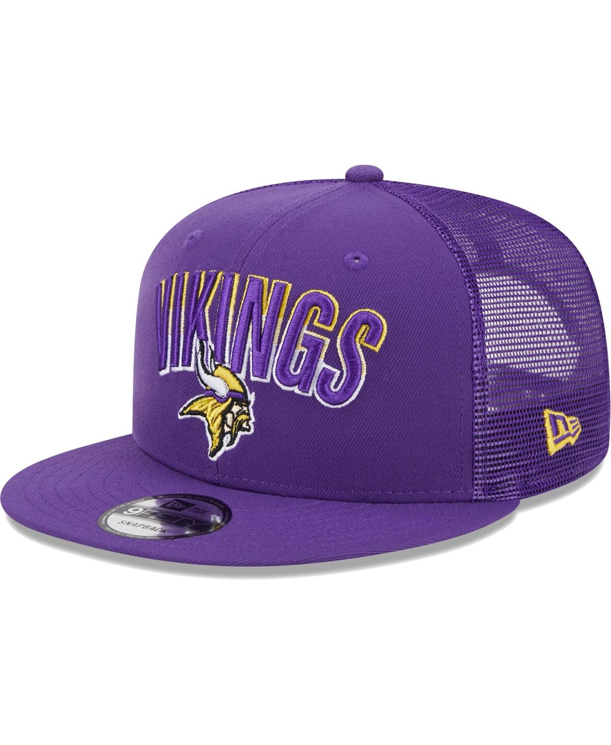 New Era Men's  Purple Minnesota Vikings Grade Trucker 9fifty Snapback Hat