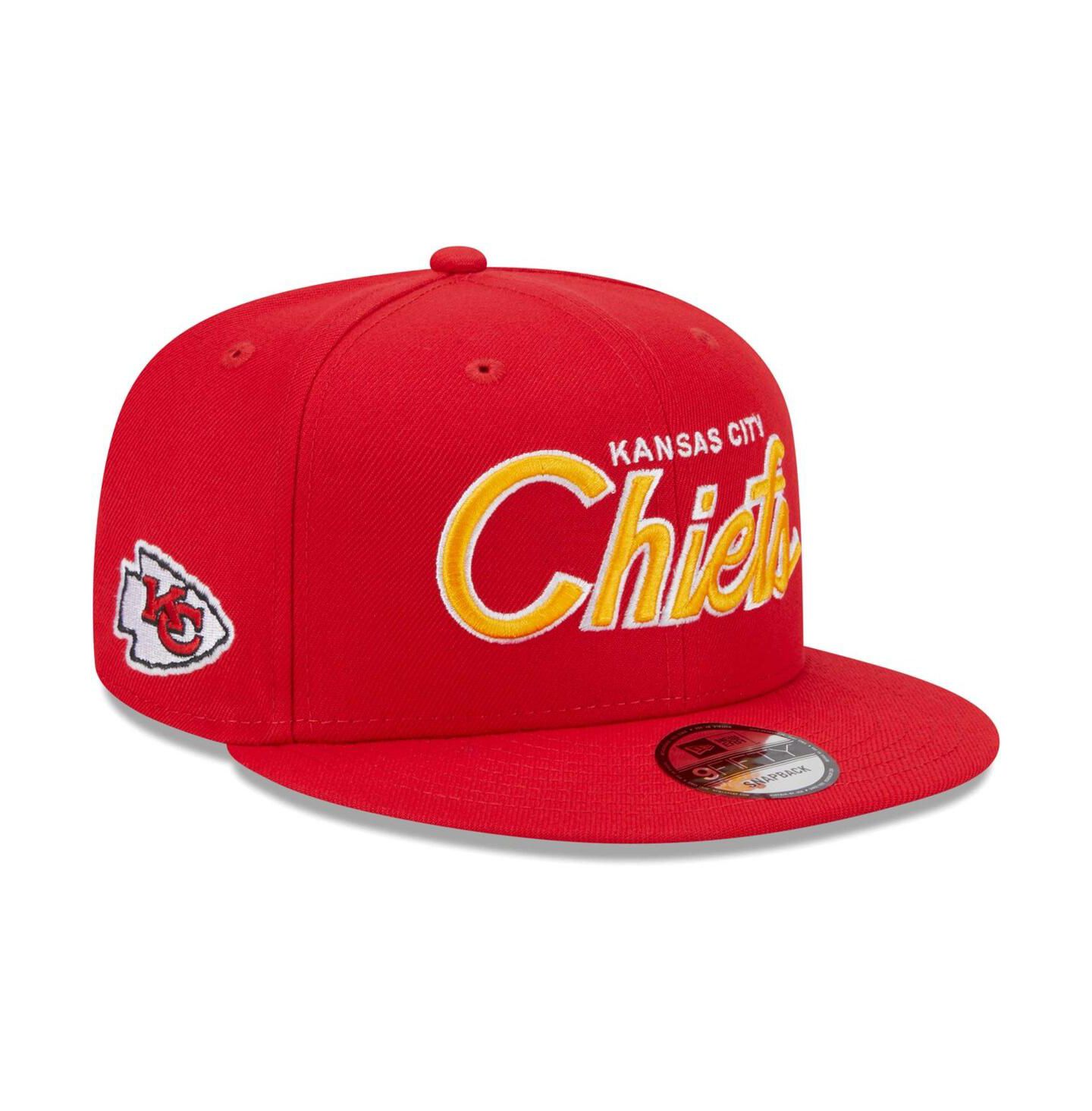 Мужская кепка New Era Red Kansas City Chiefs Main Script 9FIFTY Snapback Hat — фото 1