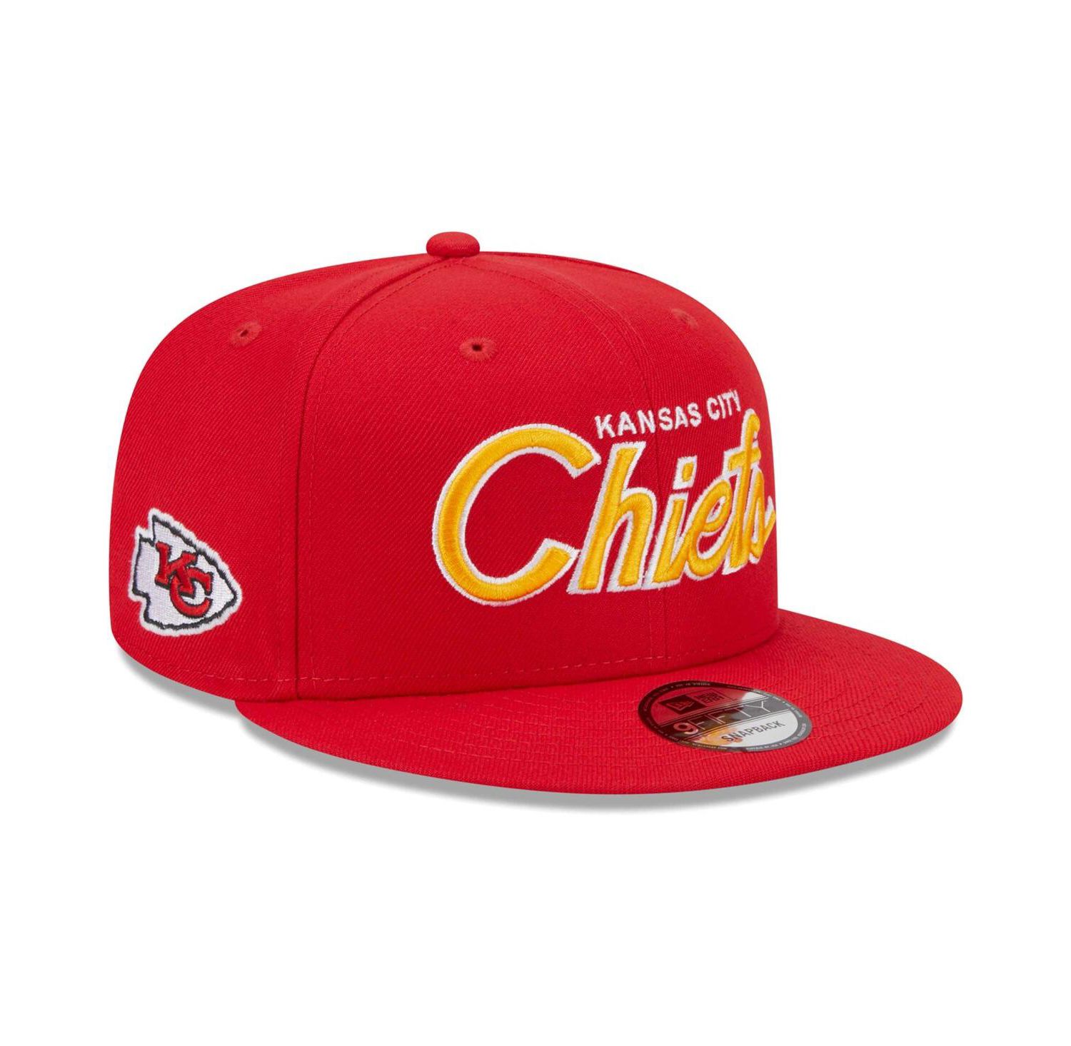Men's Red Kansas City Chiefs Main Script 9FIFTY Snapback Hat