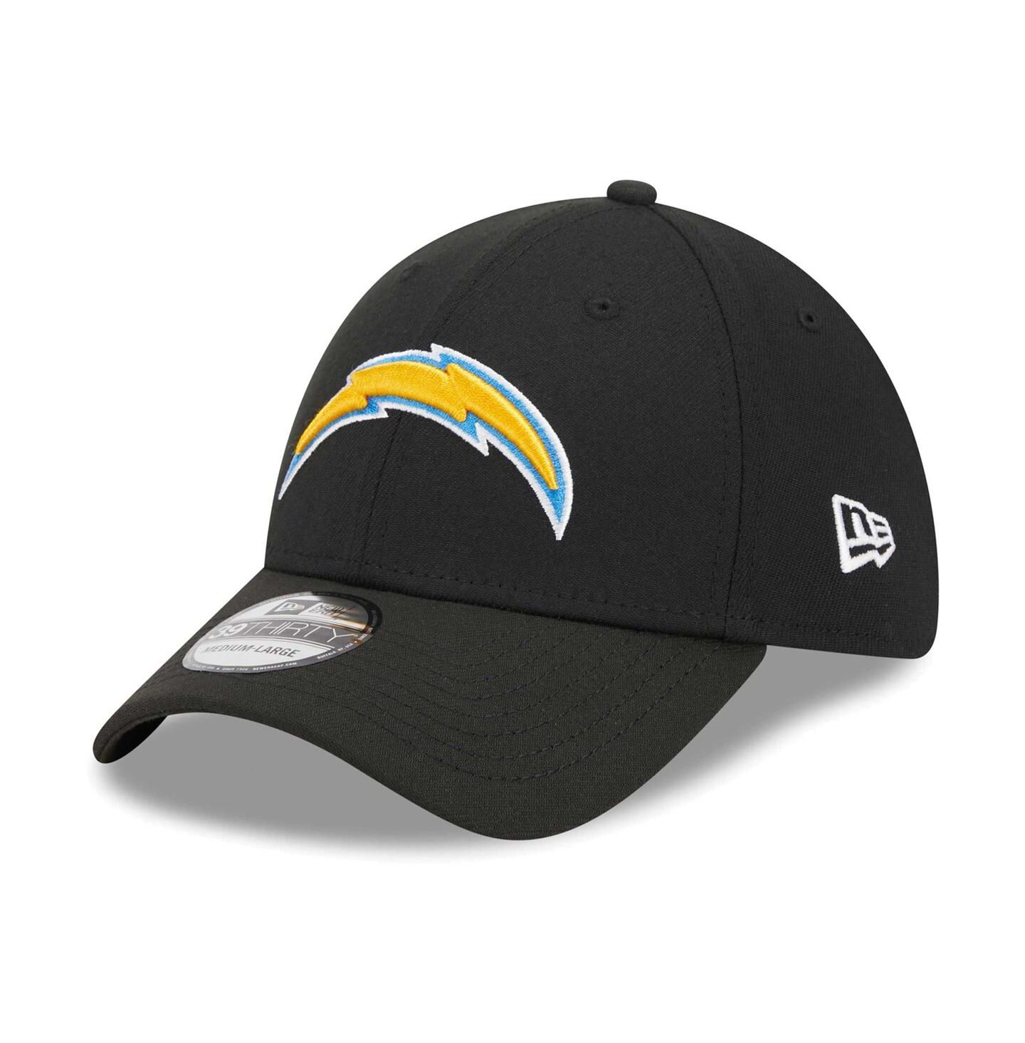 Мужская кепка New Era Black Los Angeles Chargers Main 39THIRTY Flex Hat — фото 1