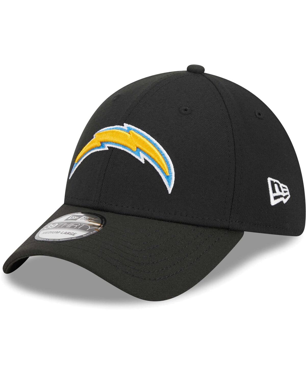 Men's New Era Black Los Angeles Chargers Main 39THIRTY Flex Hat - Black