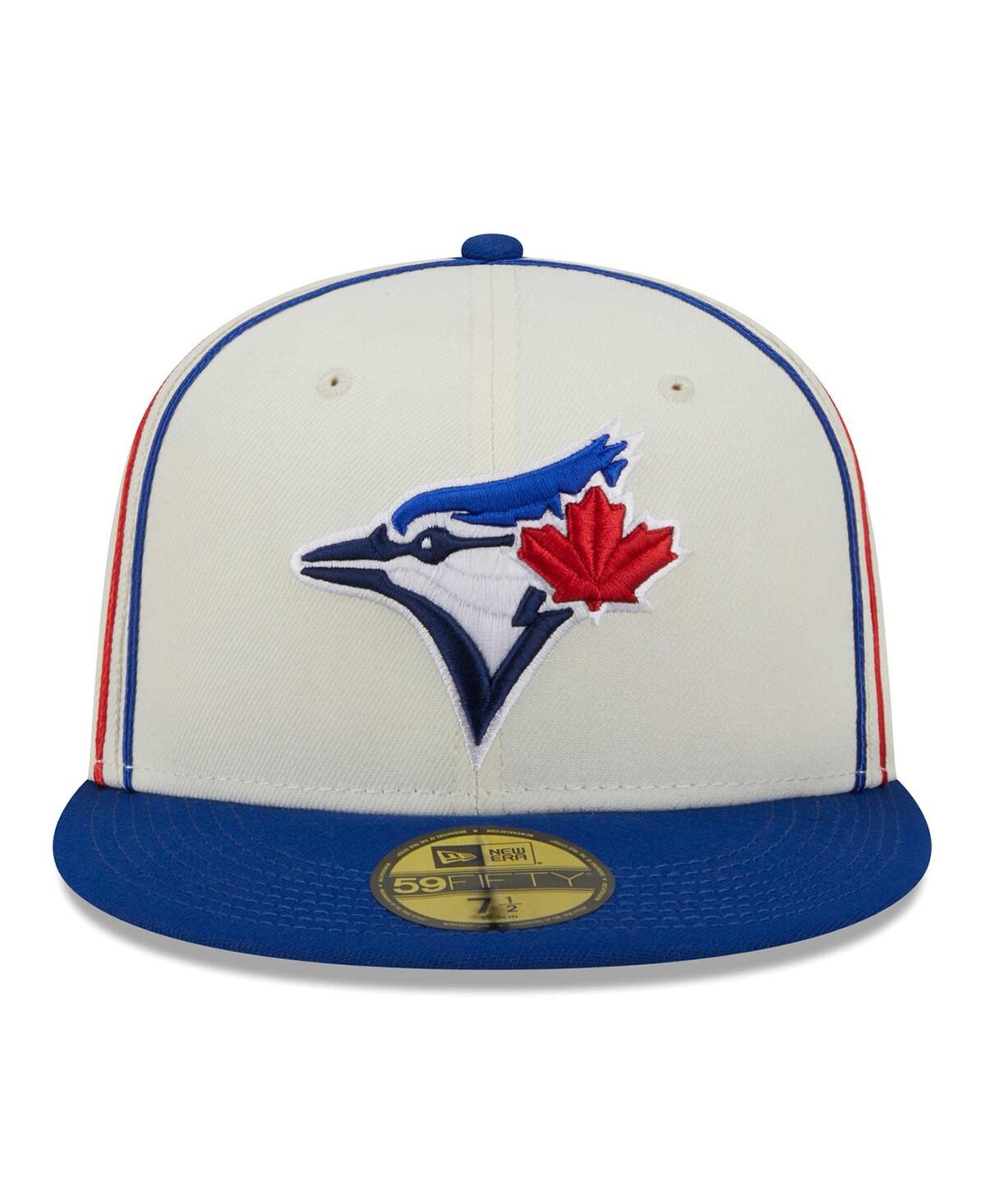 Shop New Era Men's  Cream, Royal Toronto Blue Jays Chrome Sutash 59fifty Fitted Hat In Cream,royal