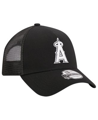 Men's Black Los Angeles Angels A-Frame 9FORTY Trucker Adjustable Hat