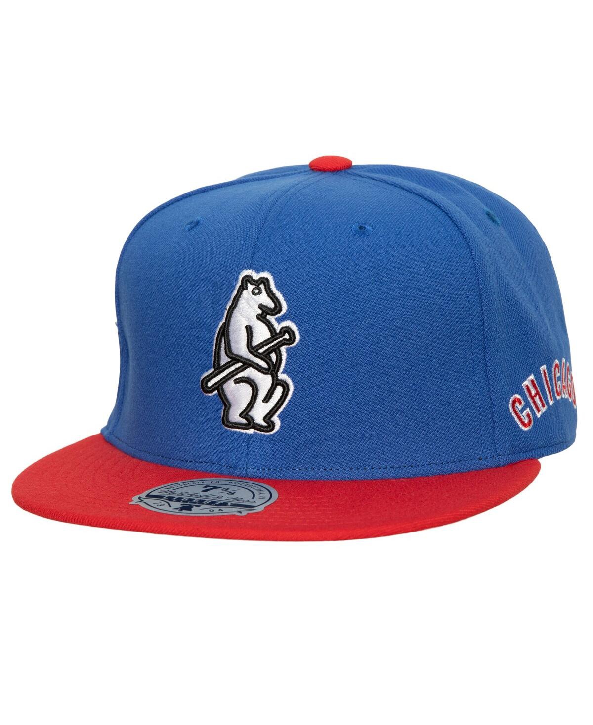 Shop Mitchell & Ness Men's  Royal, Red Chicago Cubs Bases Loaded Fitted Hat In Royal,red