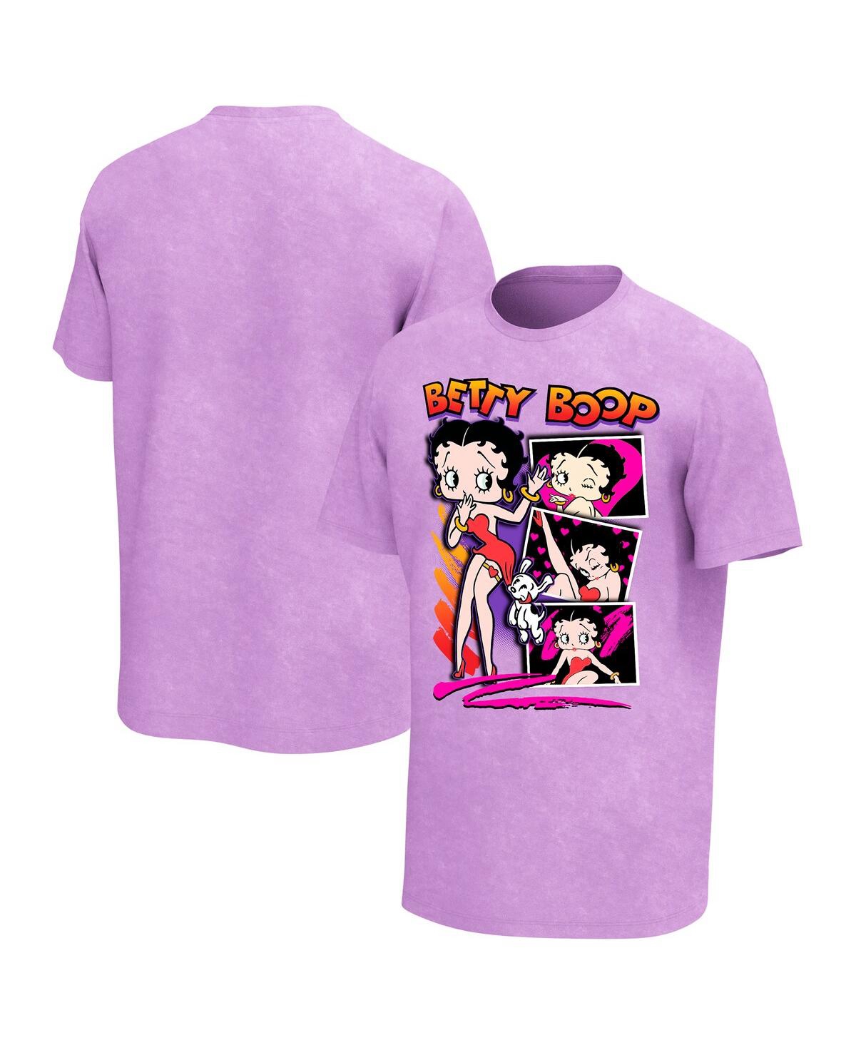 Men's Purple Betty Boop Washed Graphic T-shirt - Purple