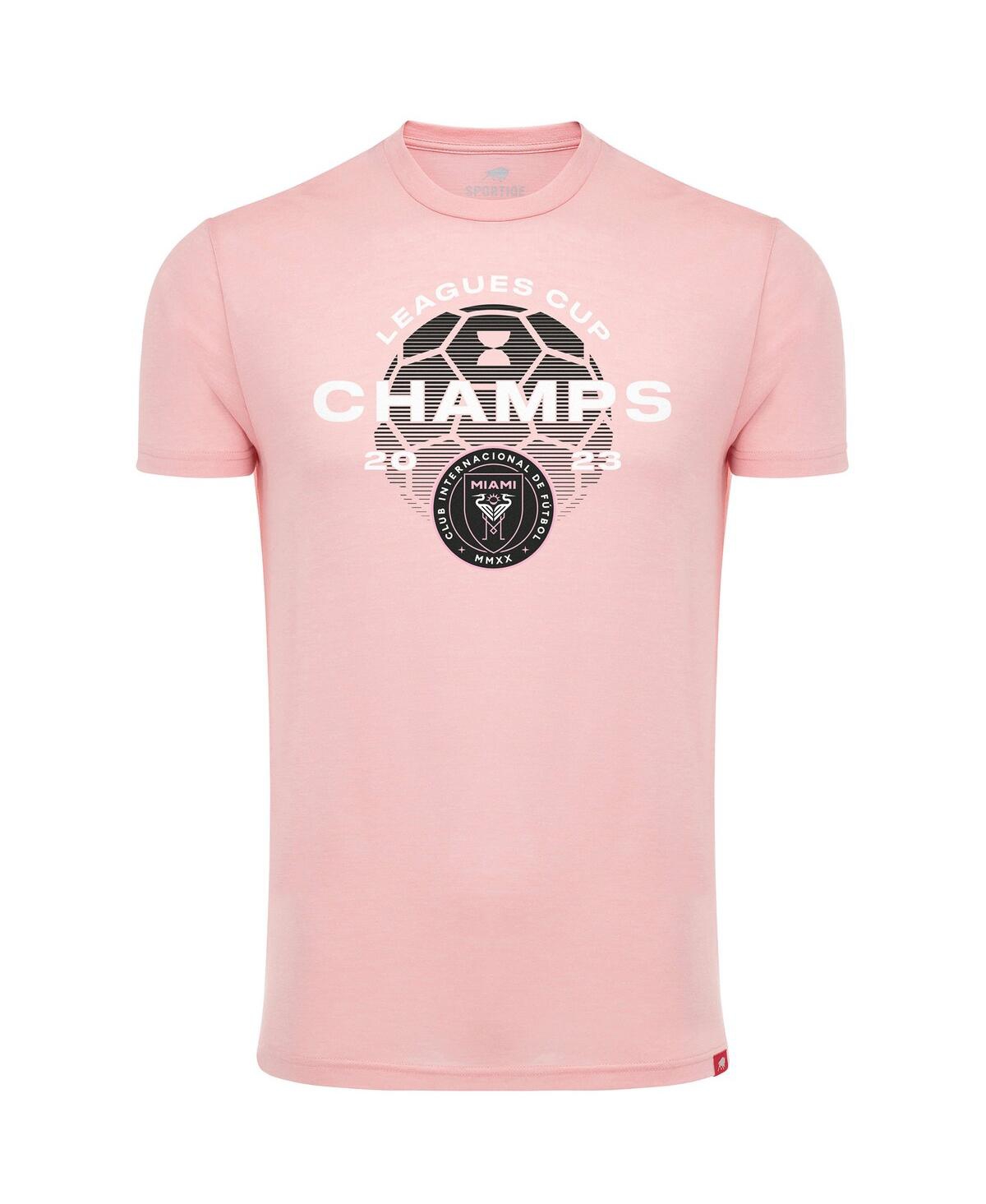 Shop Sportiqe Men's And Women's  Pink Inter Miami Cf 2023 Leagues Cup Champions Comfy Tri-blend T-shirt