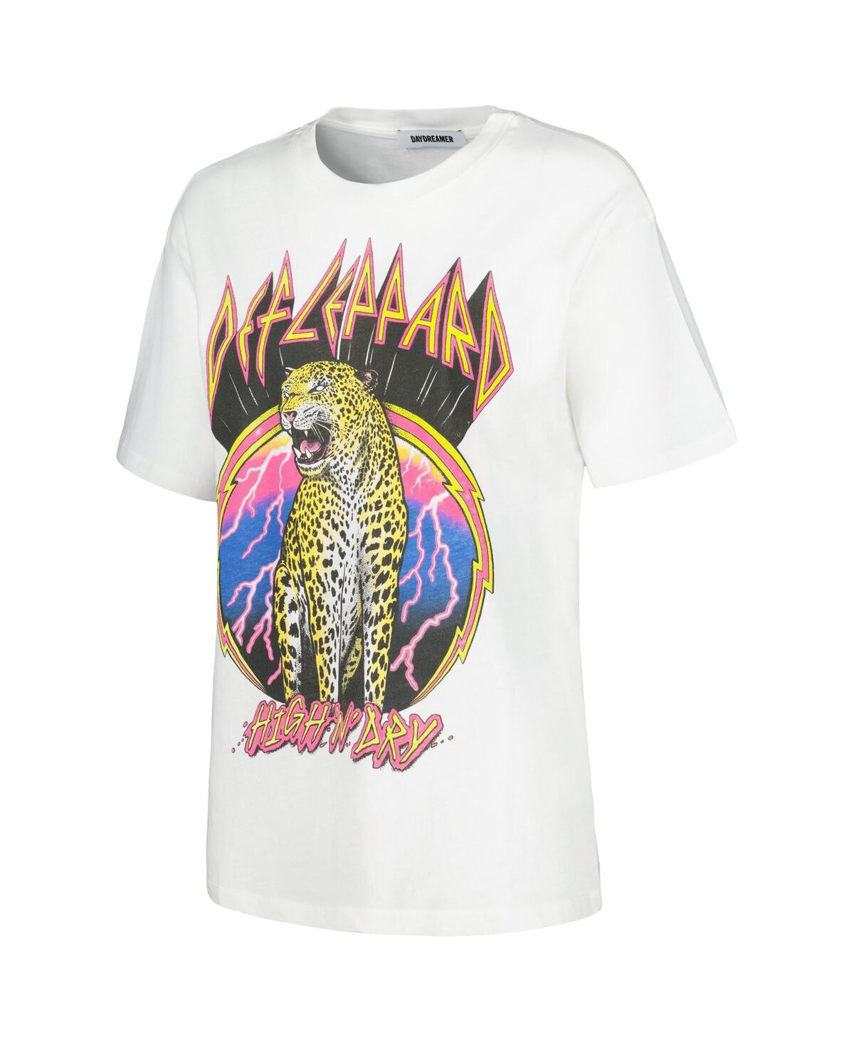 DAYDREAMER WOMEN'S DAYDREAMER WHITE DEF LEPPARD HIGH 'N DRY GRAPHIC T-SHIRT 