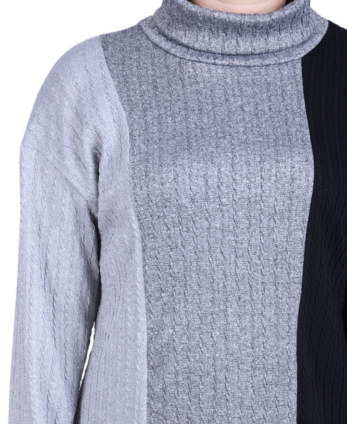 Ny Collection Women's Long Sleeve Colorblocked Top