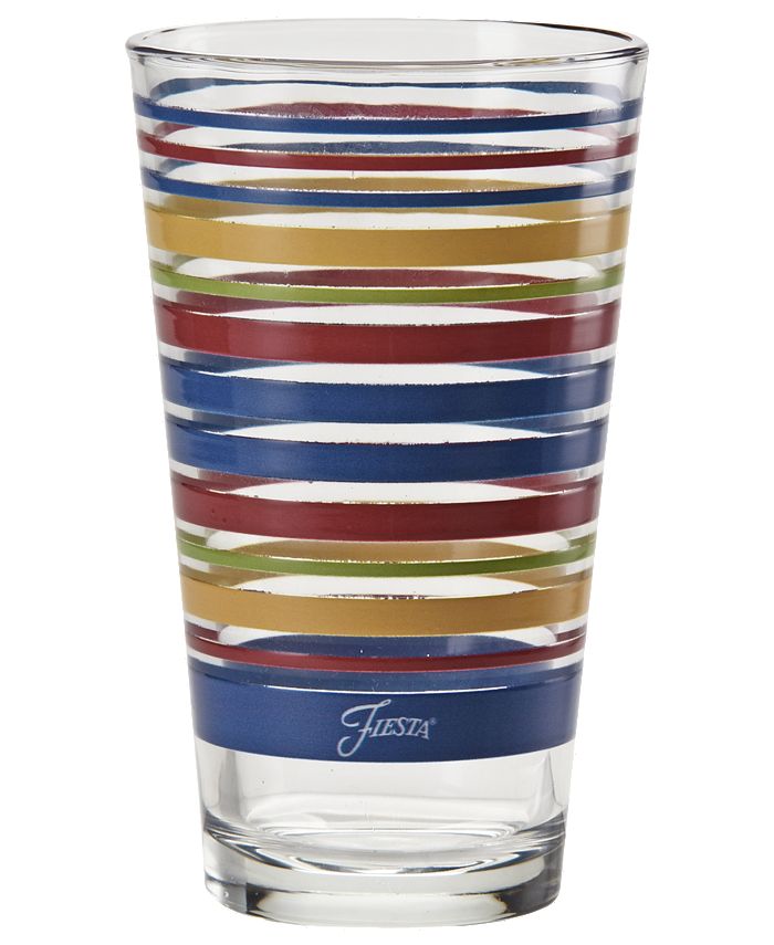 Fiesta Bright Stripes 16Ounce Tapered Cooler Glass, Set of 4 Macy's