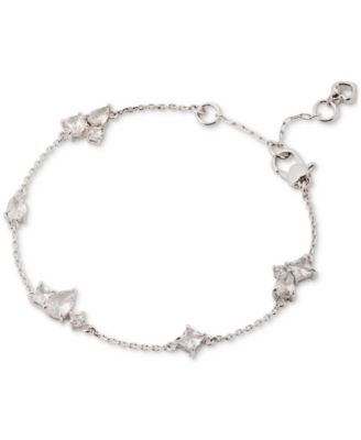 kate spade new york - Silver-Tone Crystal Scatter Link Bracelet