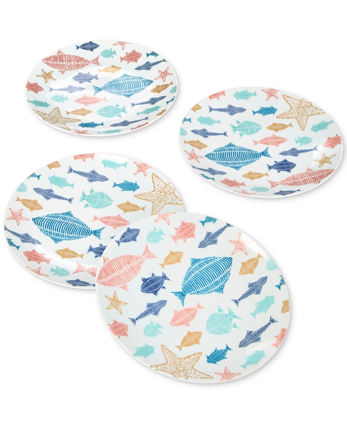 Fish Motif Salad Plates, Set of 4, Created for Macy's