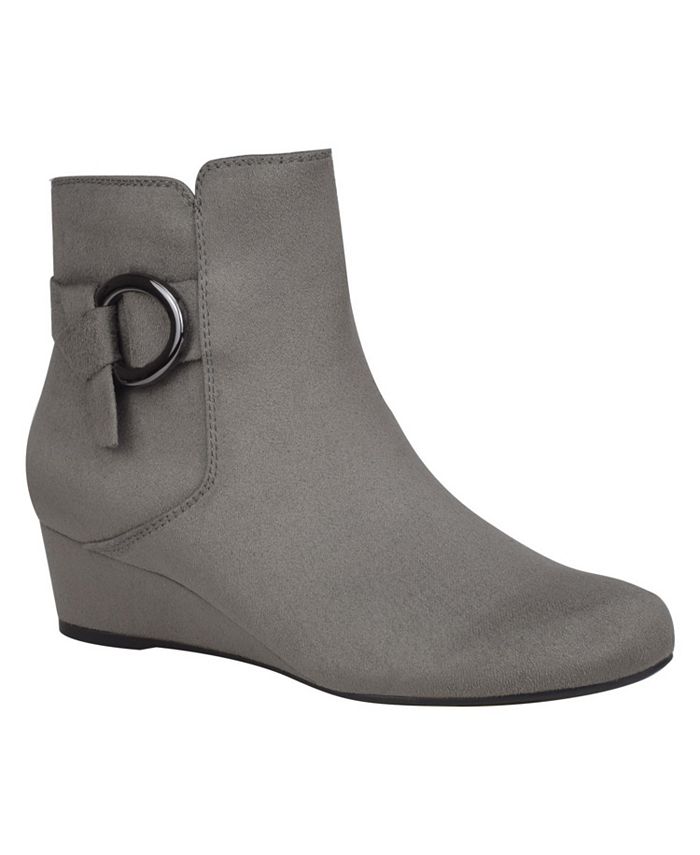 Womens grey discount wedge booties