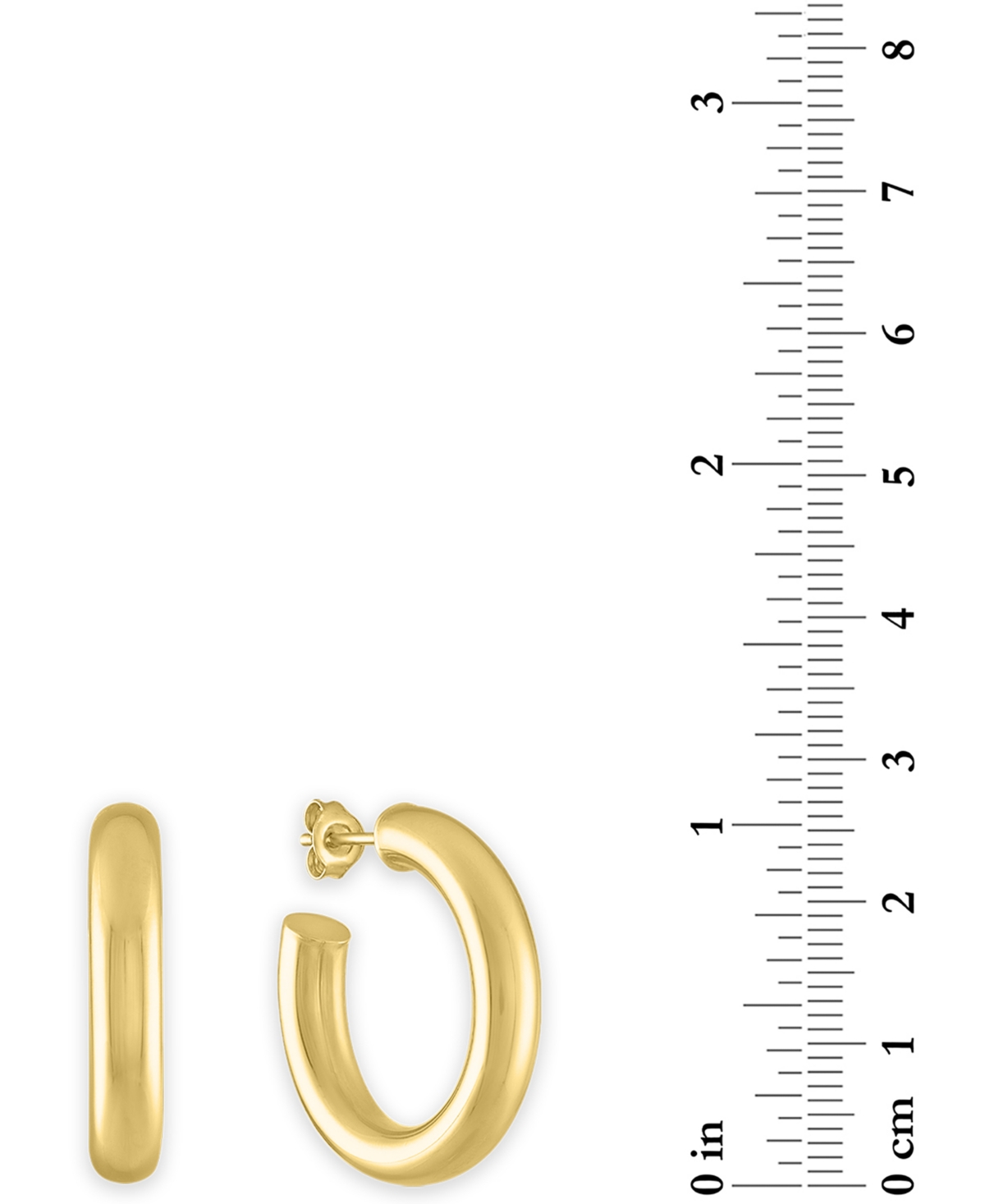 2-Pc. Set Diamond & Polished Hoop Earrings in Sterling Silver & 14k Gold-Plate - Sterling Silver  14k Gold-Plate
