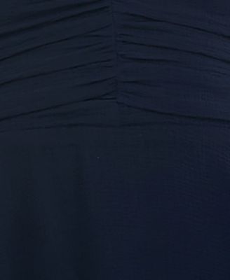Juniors' Flutter-Sleeve V-Neck Layered Dress