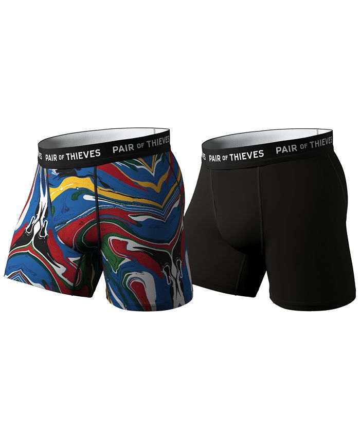Pair Of Thieves Men's Colorful Lines Super Fit Boxer Briefs - Blue