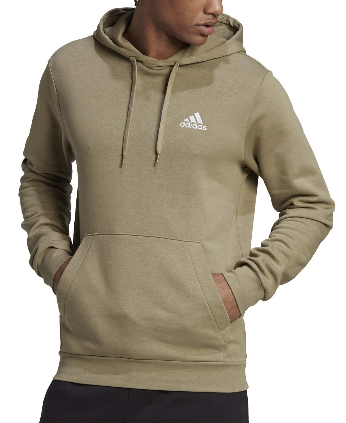 Adidas Originals Men's Feel Cozy Essentials Fleece Pullover Hoodie In