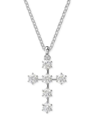 Swarovski - Silver-Tone Insigne Crystal Cross Pendant Necklace