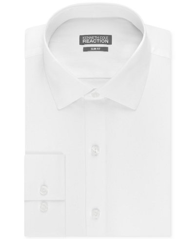 Kenneth Cole Reaction Men's Slim-Fit Dobby-Weave Solid Dress Shirt