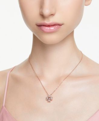 Rose Gold-Tone Idyllia Crystal Clover Pendant Necklace, 15" + 2-3/4" extender
