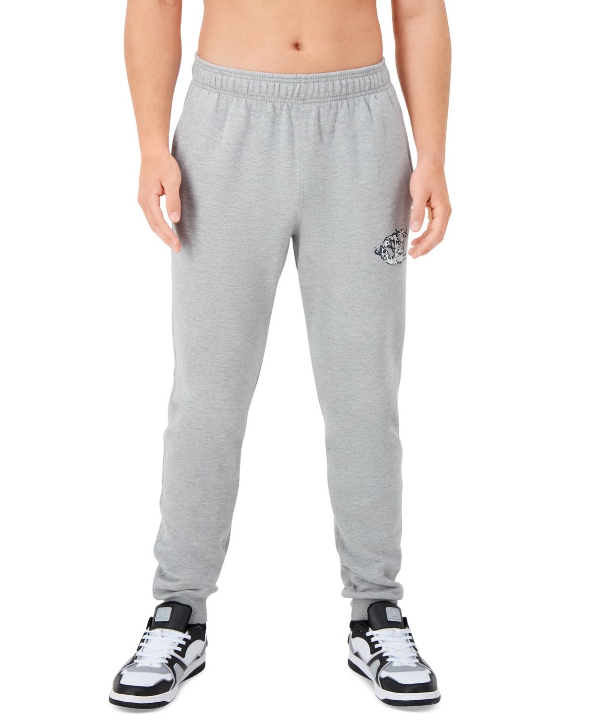 Champion Men's Powerblend Graphic Jogger Pants In Oxford Grey