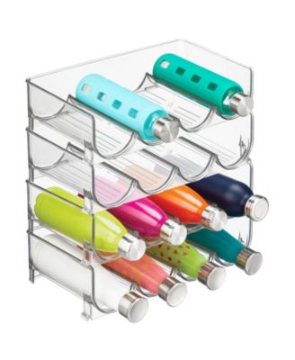 mDesign Plastic Free-Standing Stackable 4 Bottle Storage Rack - 4 Pack ...