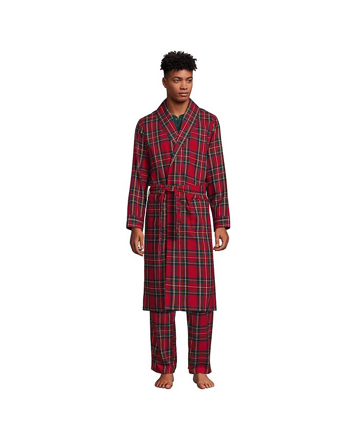 Lands' End Men's Flannel Robe - Macy's