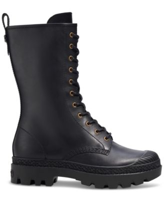 COACH Women's Tasha Lace Up Lug Sole Tall Combat Boots Macy's