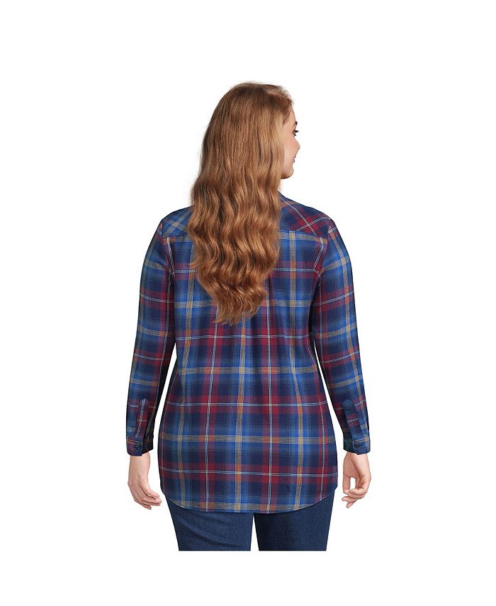 Lands' End Plus Size Blake Shelton x Flannel Boyfriend Fit Long Sleeve