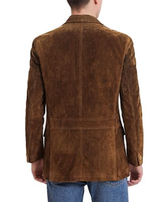 Men Grant 2-Button Suede Leather Blazer