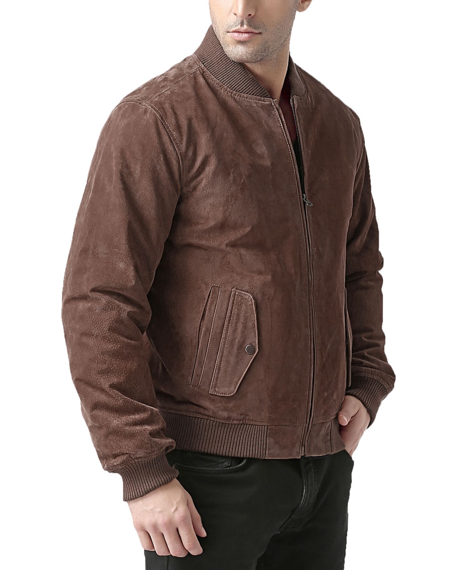 Men's Men Urban Leather Bomber Jacket